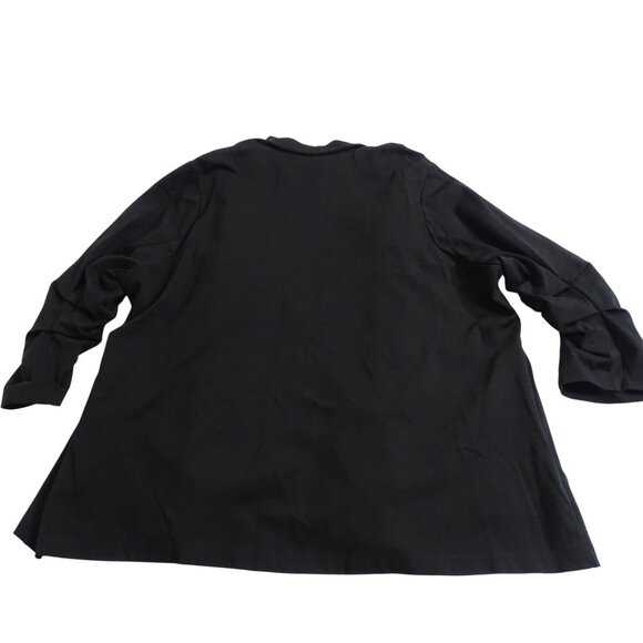 Dear Scarlett Women Black Open Front Blazer Jacket Size 3X Pockets 3/4 Sleeve - Picture 4 of 7